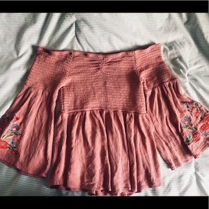 Pink Floral Off the shoulder Shirt